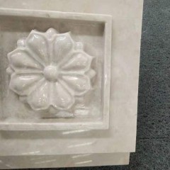 Резное украшение для стен из белого мрамора с цветком