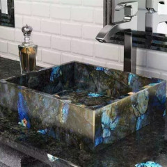 Labradorite Blue granit meja rias kamar mandi dan baskom