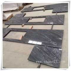 Meja dapur pulau granit hitam titanium