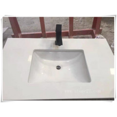 Dessus de vanité de salle de bain en quartz blanc pur