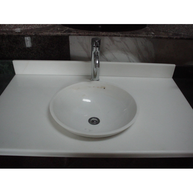 Super thin white marble bathroom sink