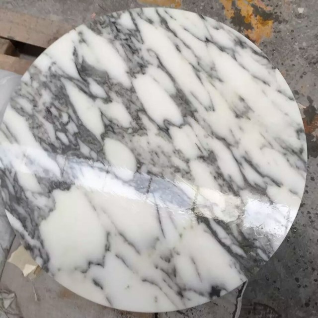 Arabescato white Marble round tiles
